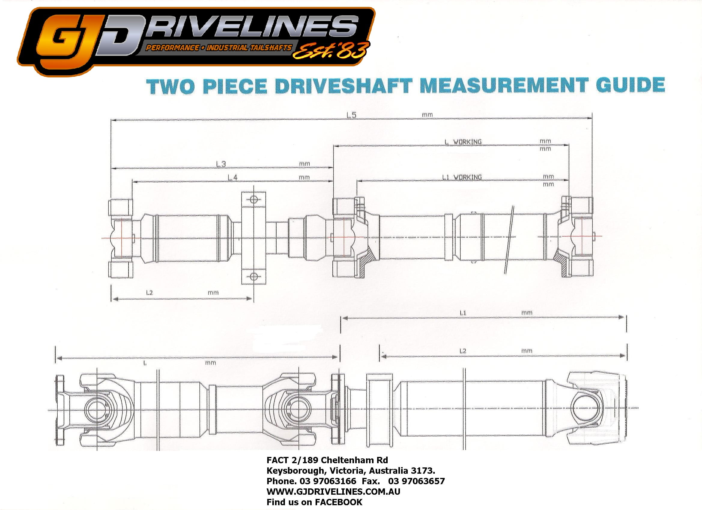TWO PIECE DRIVESHAFT MEASUREMENT GUIDE